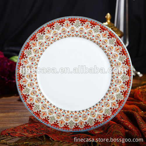 10.5 Inches Luxury Fine Hyper White Porcelain Plate of Persian Market